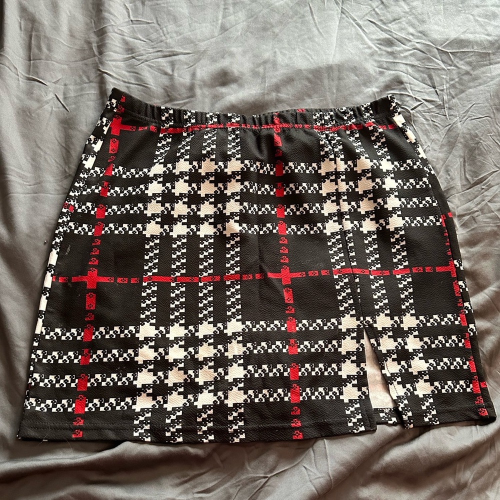Plaid Printed Mini Skirt